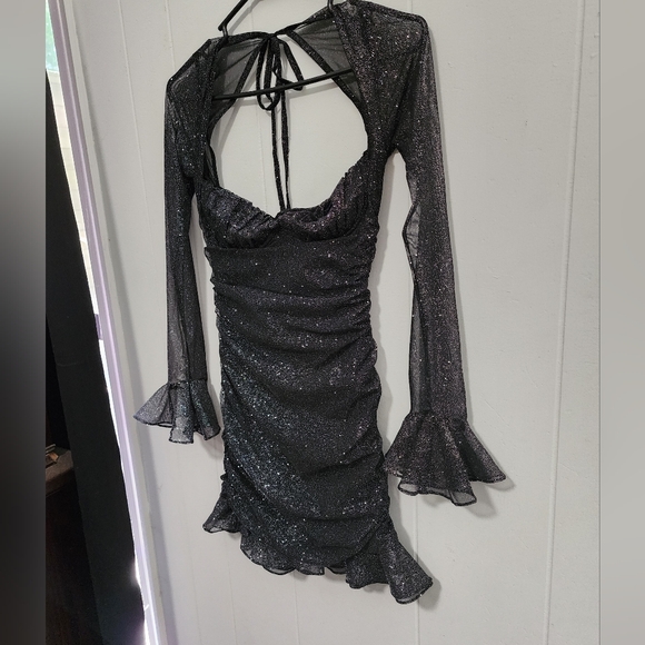 Baby Boo NWT Beautiful Sparkling Shrug Sleeve Dress - Picture 7 of 15